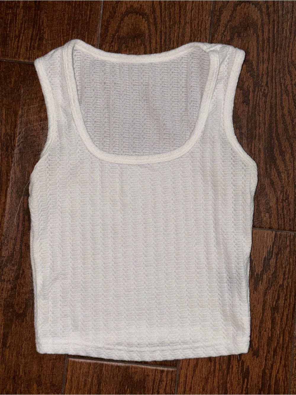 Cream Knit Scoop Neck Tank Top